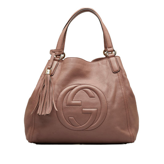 Gucci Soho Cellarius SHG-MtyGE1 Calf Pink Medium Tote Bag