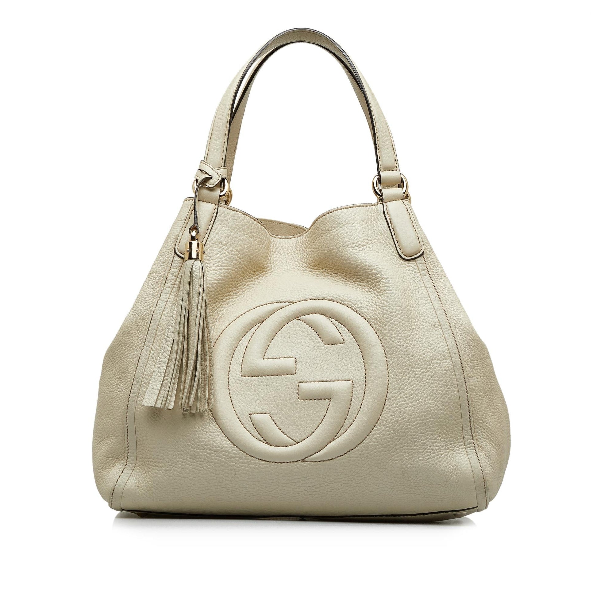 Gucci Soho Cellarius SHG-bLWZdB Calf White Medium Tote Bag