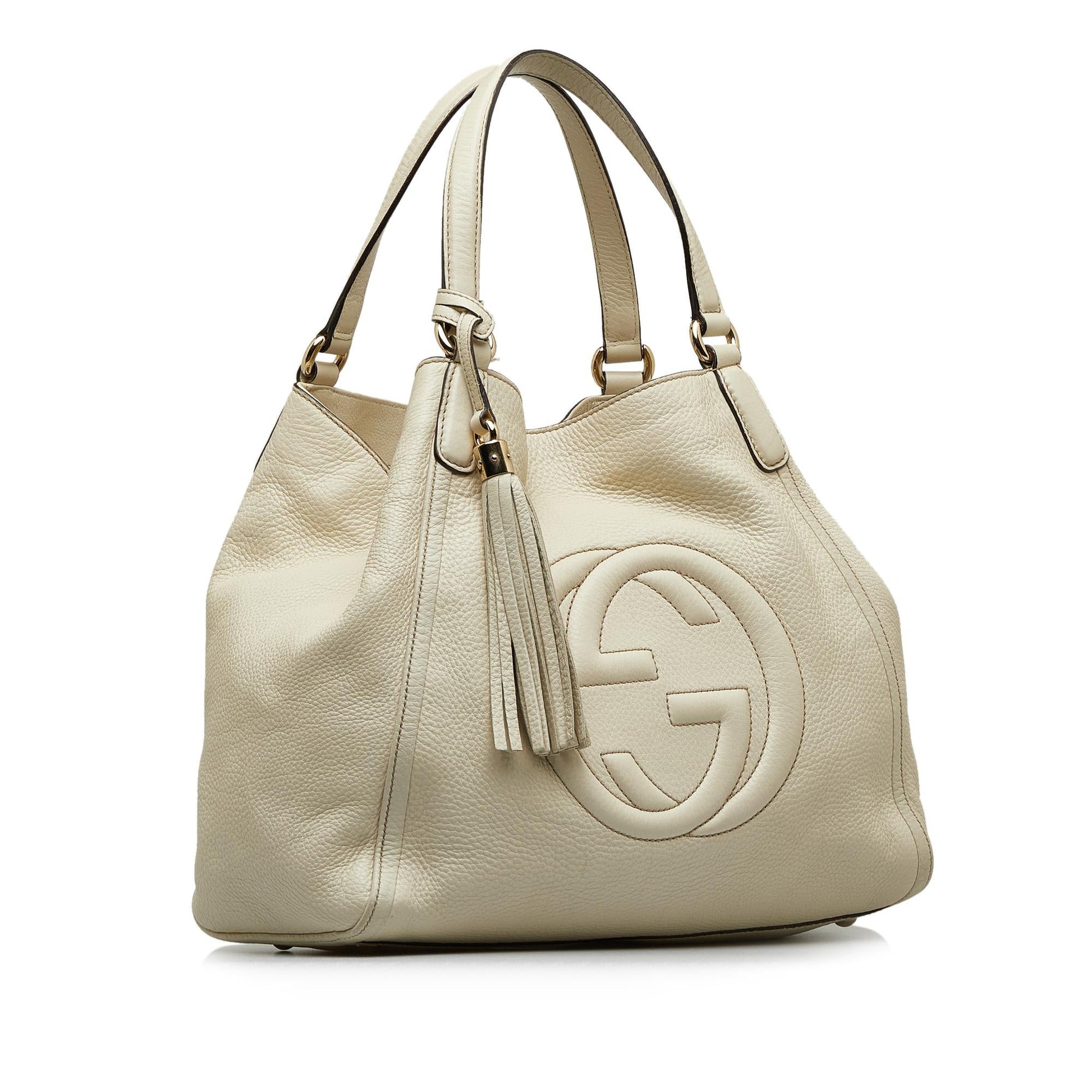 Gucci Soho Cellarius SHG-bLWZdB Calf White Medium Tote Bag