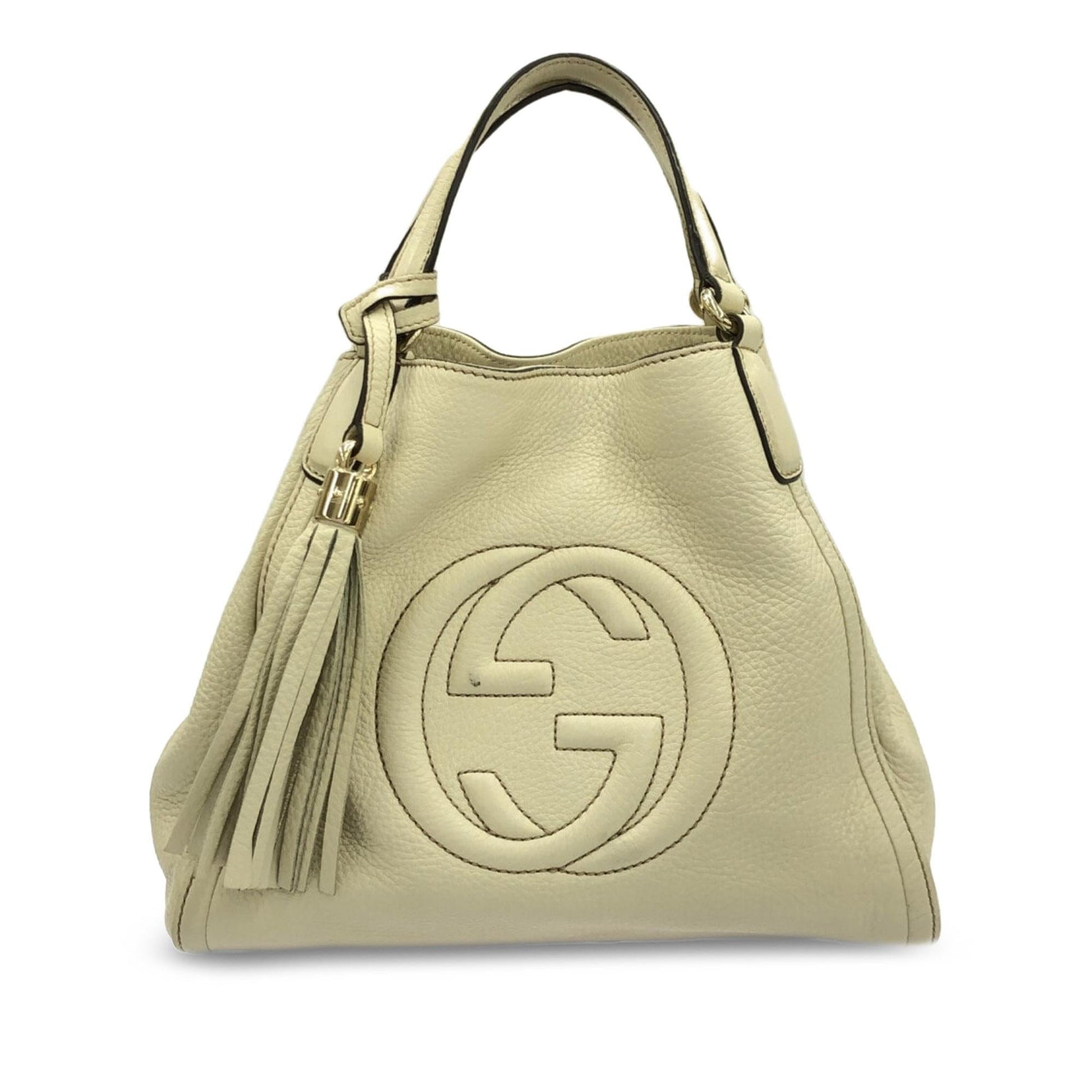 Gucci Soho Cellarius SHG-hOrjyE Calf White Medium Tote Bag