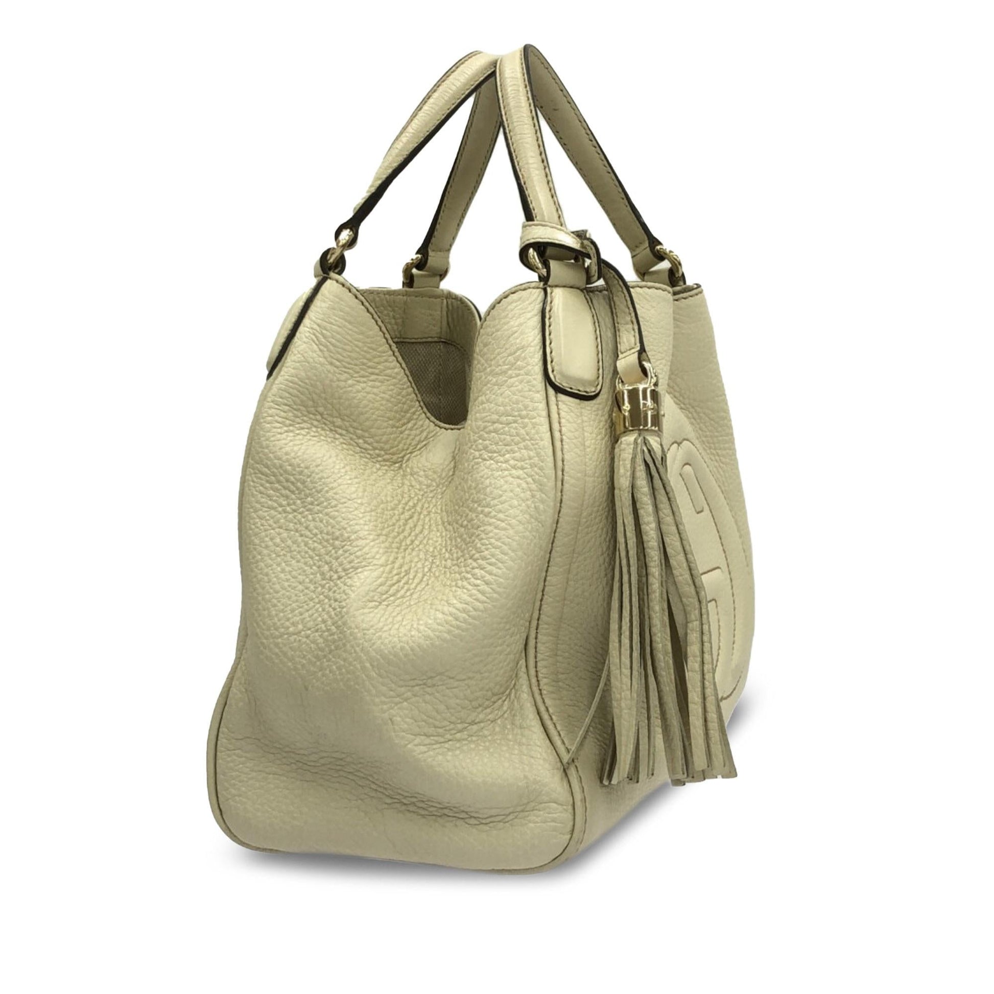 Gucci Soho Cellarius SHG-hOrjyE Calf White Medium Tote Bag