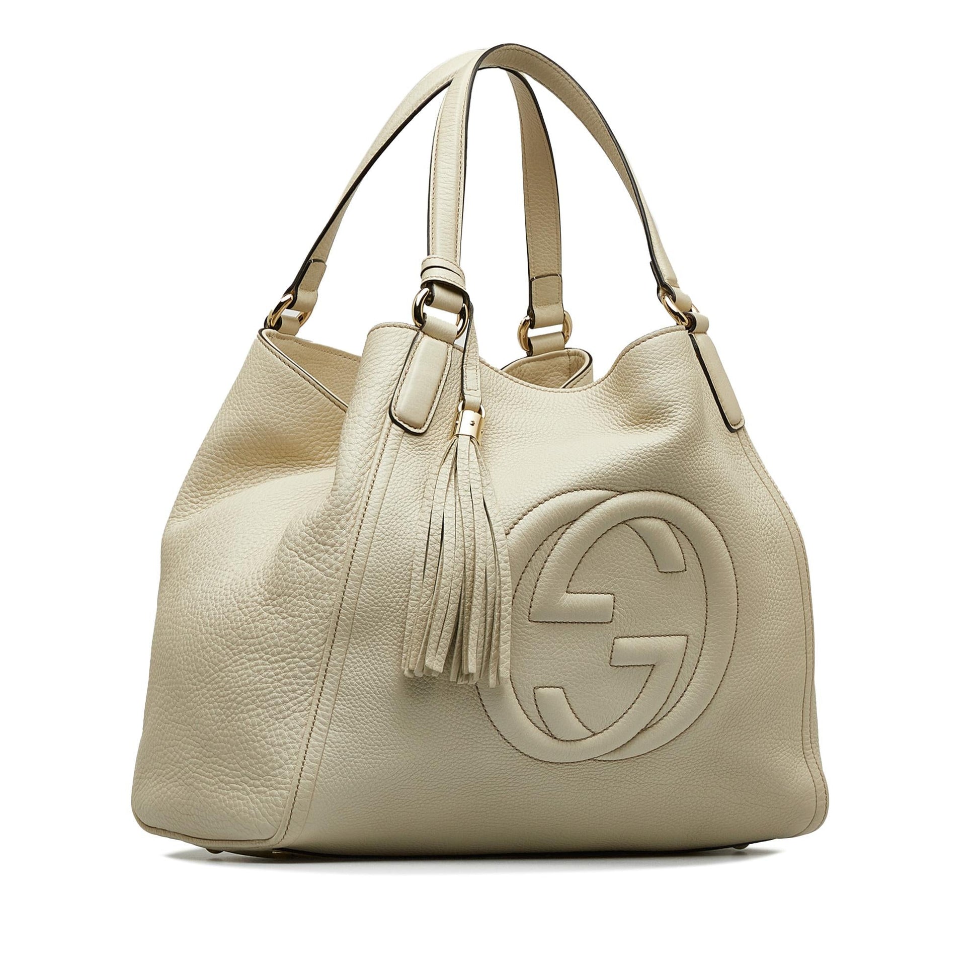 Gucci Soho Cellarius SHG-YvXL7b Calf White Medium Tote Bag