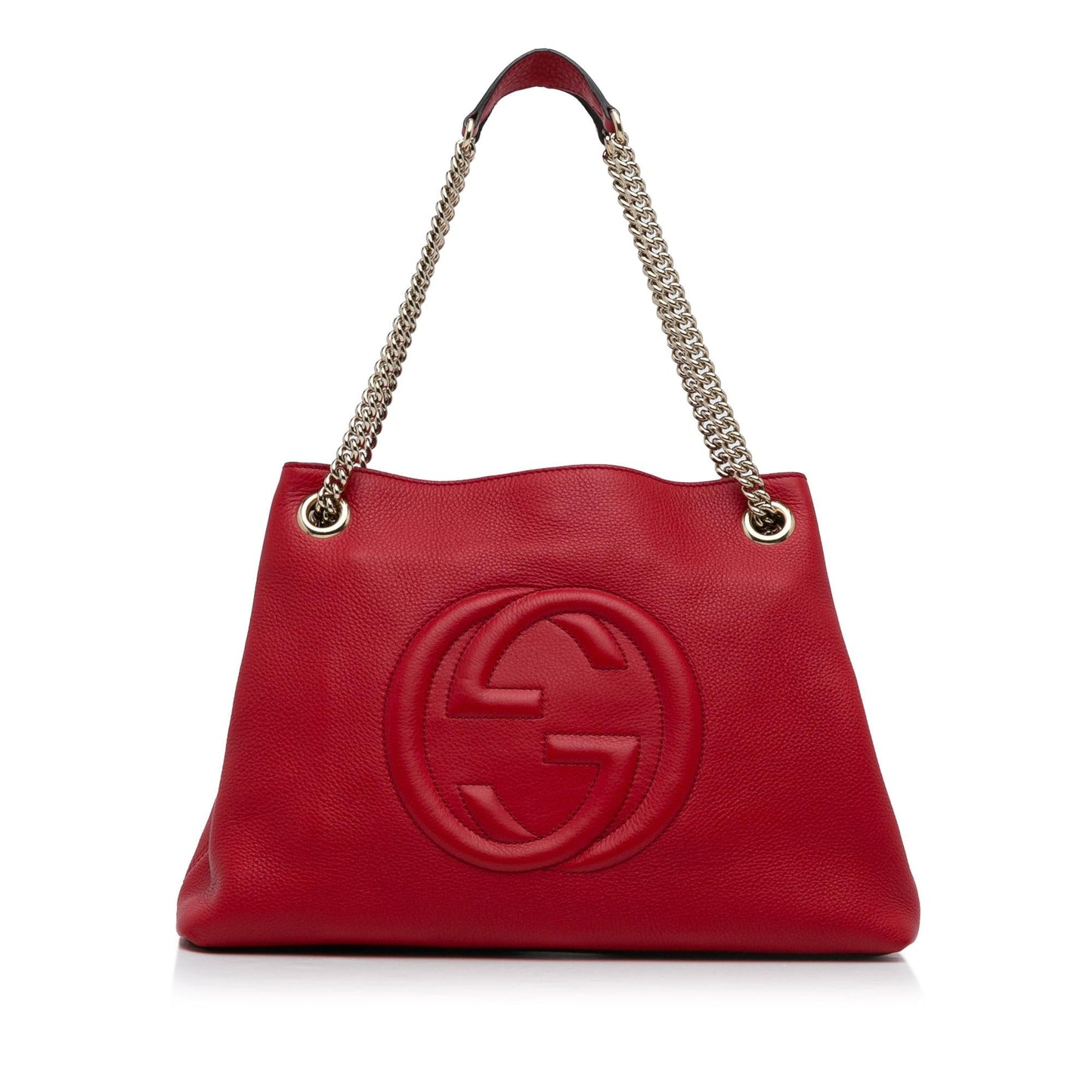 Gucci Soho SHG-xJCUXK Calf Red Medium Chain Tote Bag