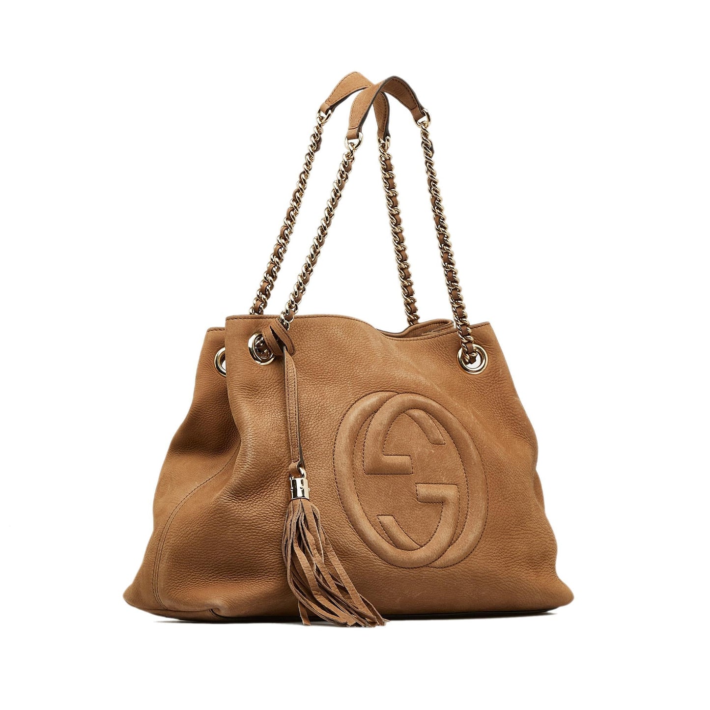 Gucci Soho SHG-Om3yEn Calf Brown Medium Chain Tote Bag