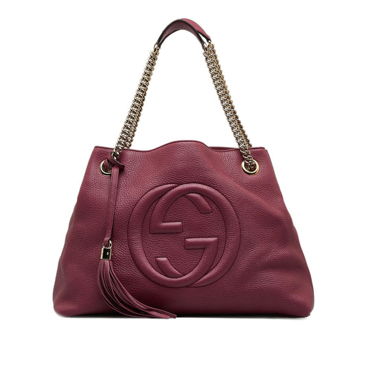 Gucci Soho SHG-ymxuaO Calf Pink Medium Chain Tote Bag