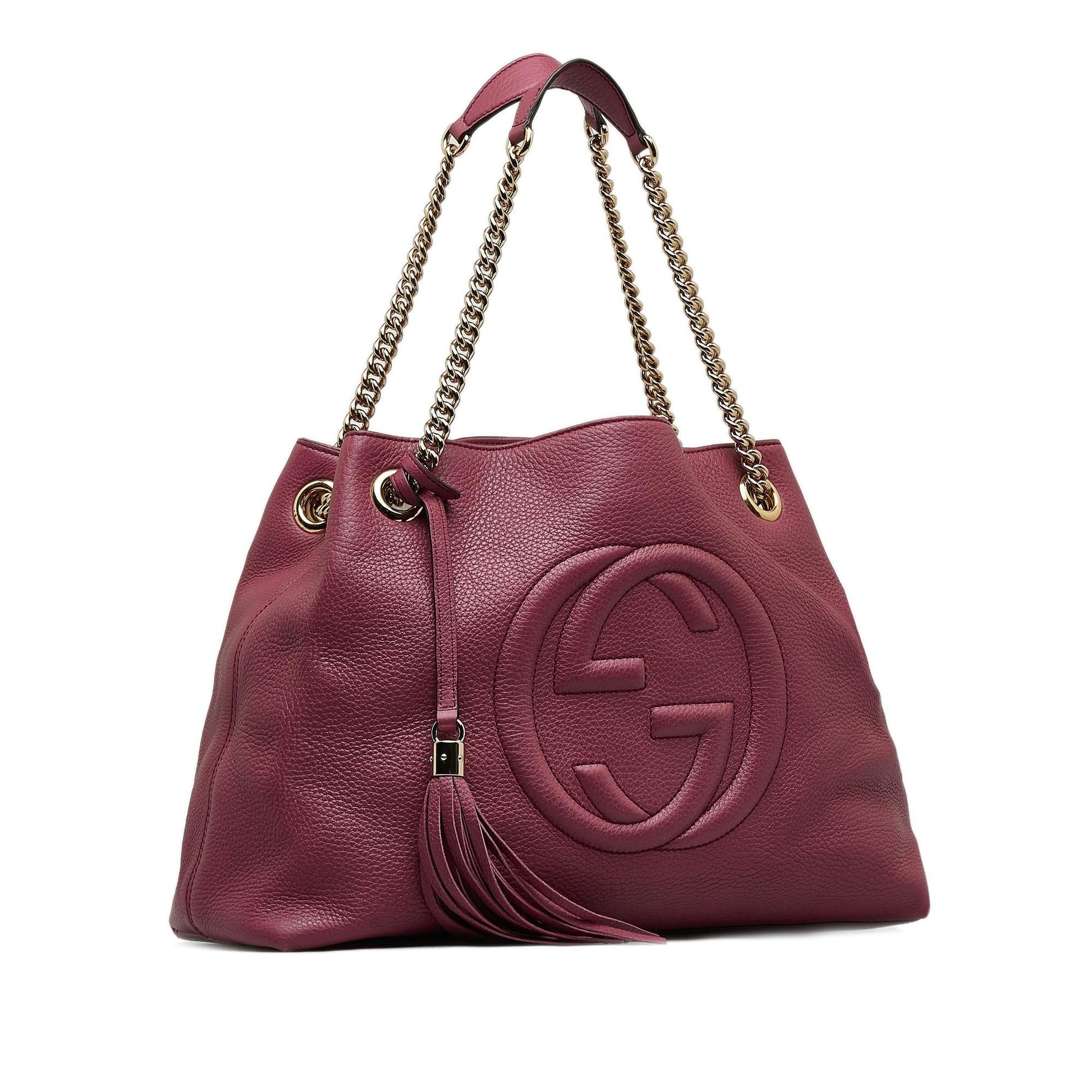 Gucci Soho SHG-ymxuaO Calf Pink Medium Chain Tote Bag