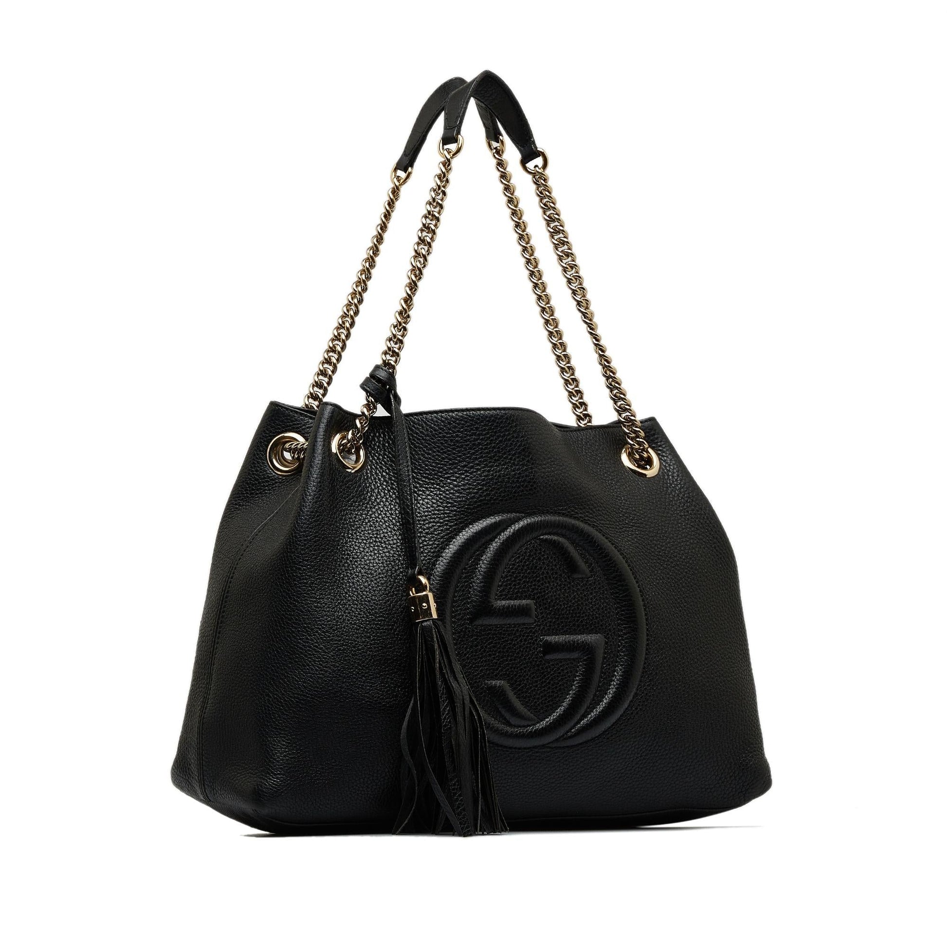 Gucci Soho SHG-vaekVp Calf Black Medium Chain Tote Bag
