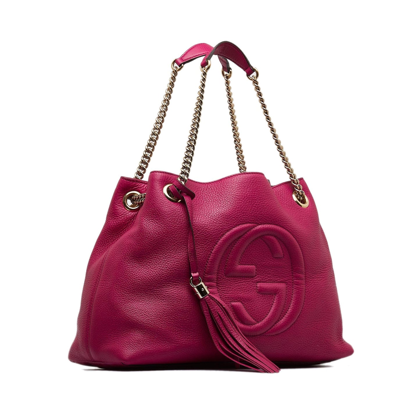 Gucci Soho SHG-YU6jd4 Calf Pink Medium Chain Tote Bag