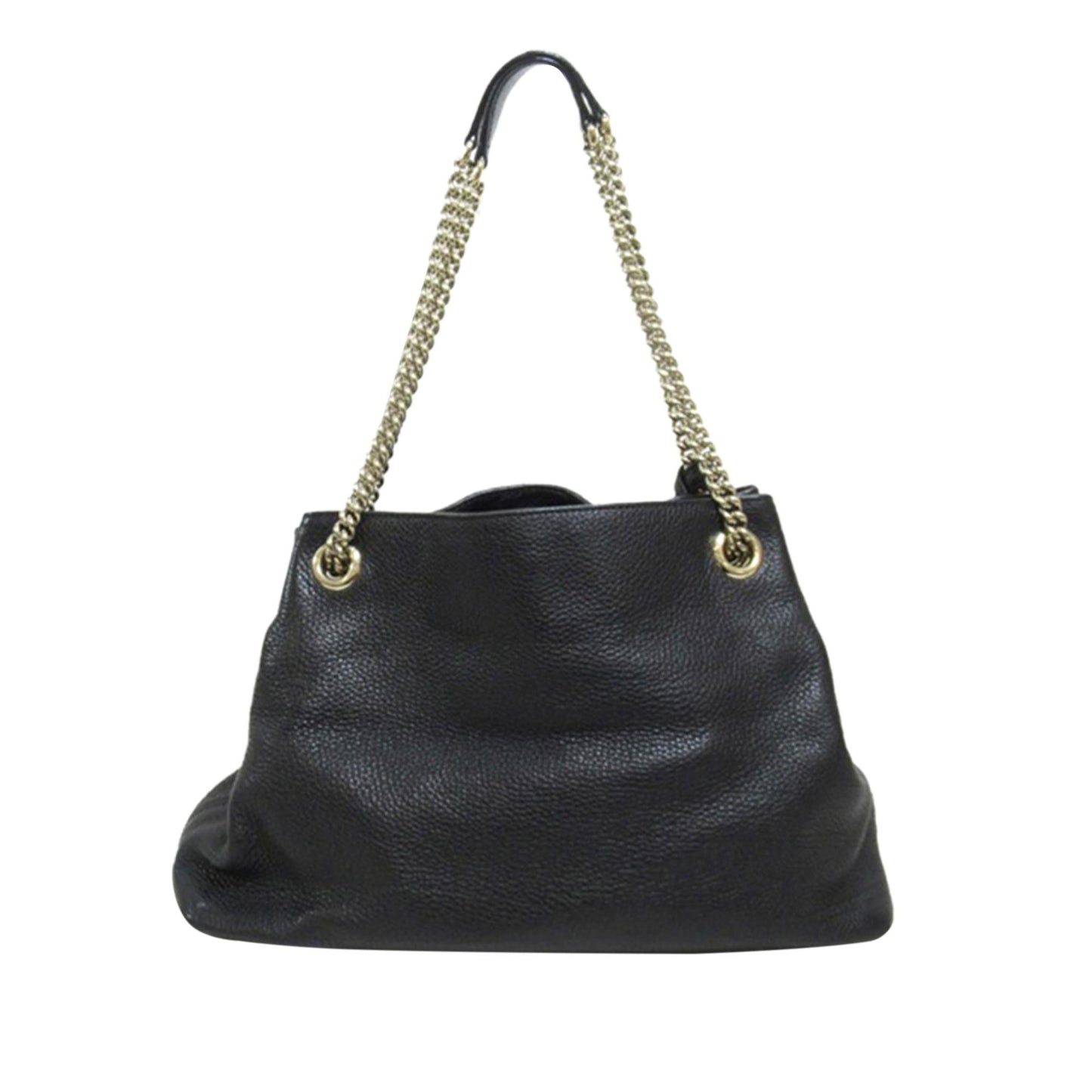 Gucci Soho SHG-RyFhu1 Calf Black Medium Chain Tote Bag