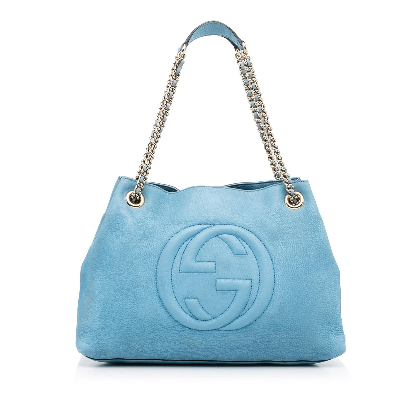 Gucci Soho SHG-ydl1K7 Calf Blue Medium Chain Shoulder Bag