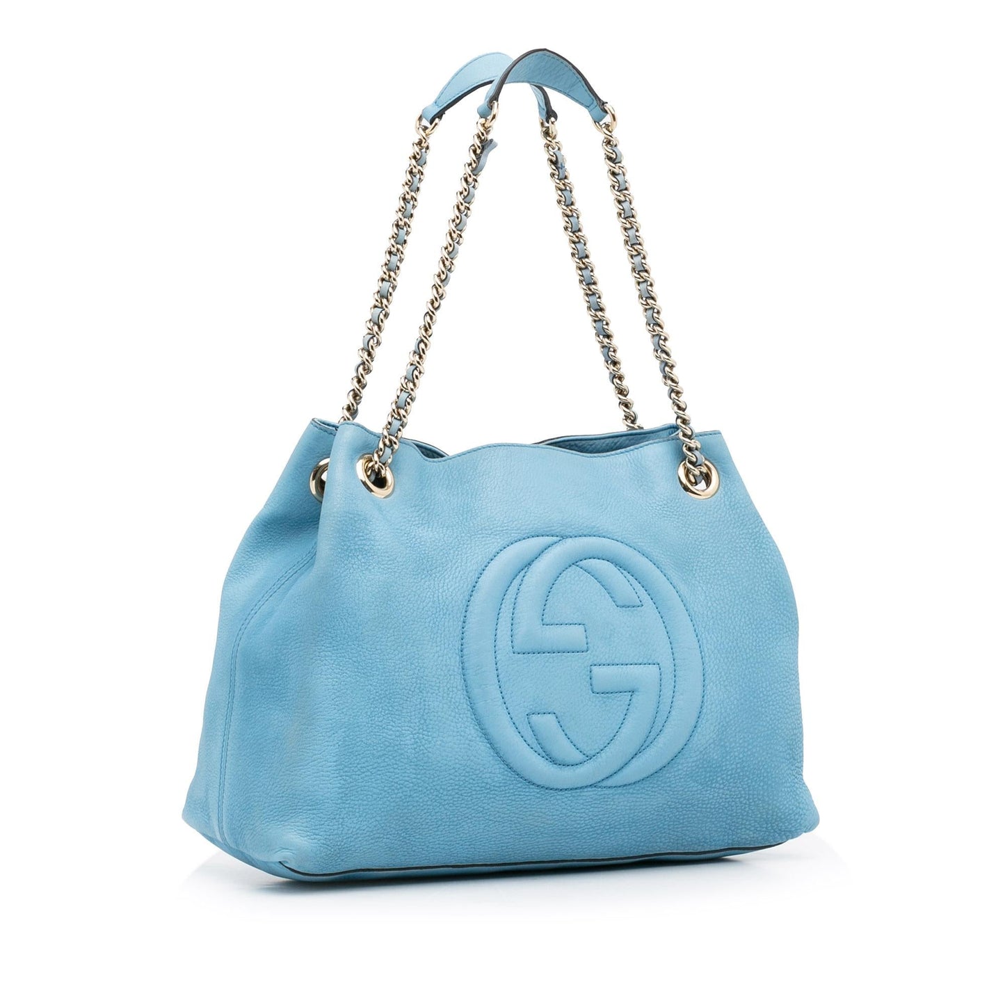 Gucci Soho SHG-ydl1K7 Calf Blue Medium Chain Shoulder Bag