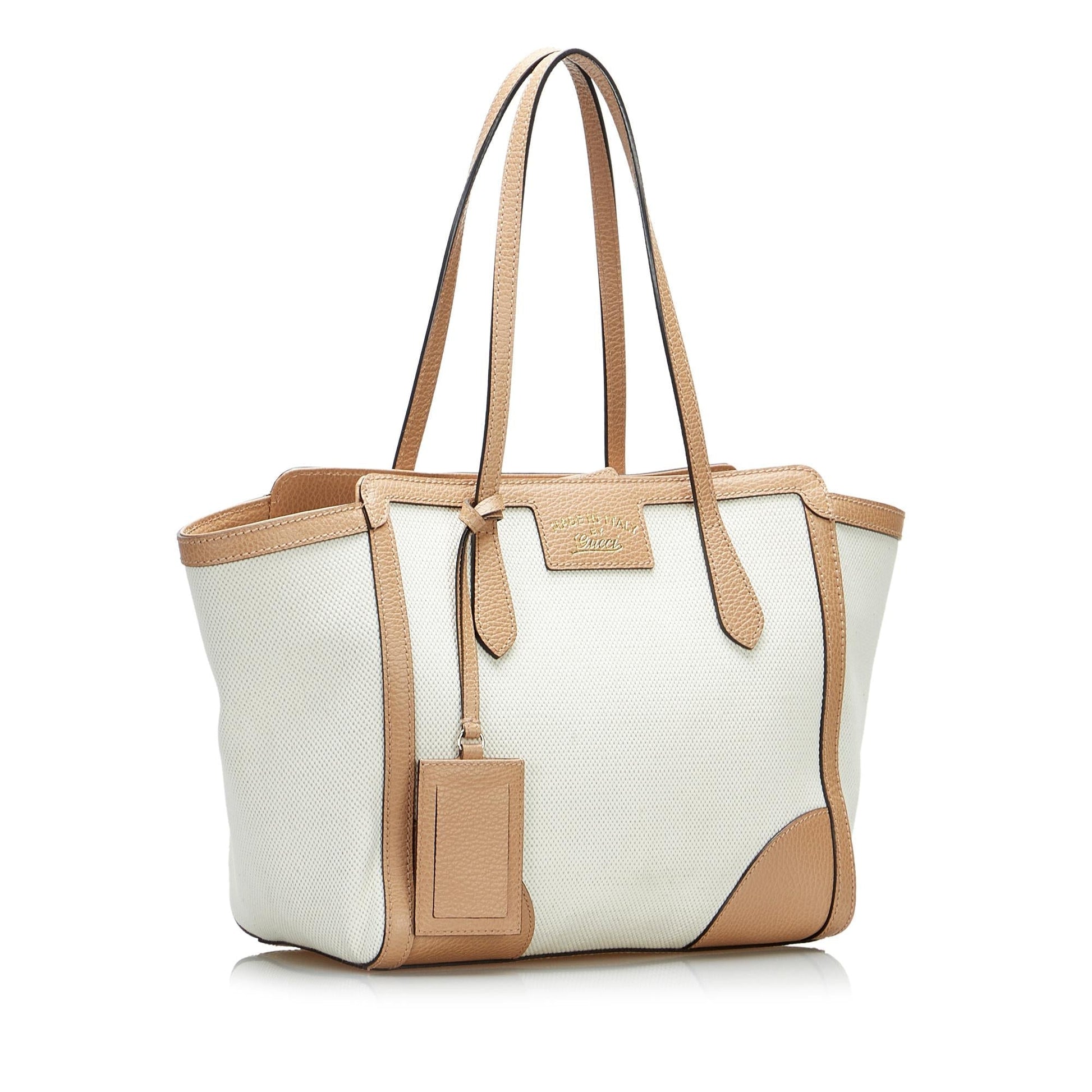 Gucci Swing SHG-r5SyzI Canvas White Medium Tote Bag