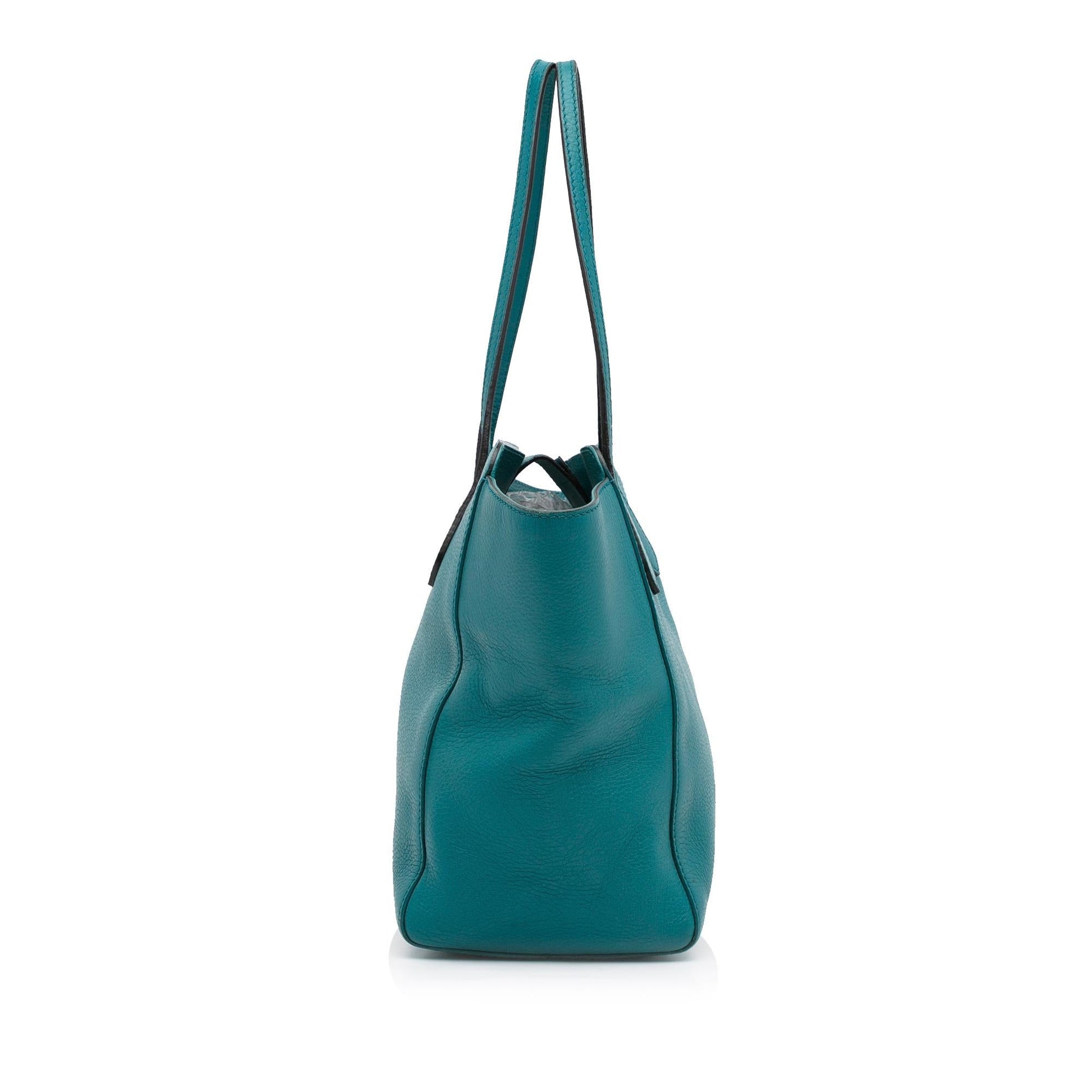 Gucci Swing SHG-VtEp3u Calf Blue Medium Tote Bag