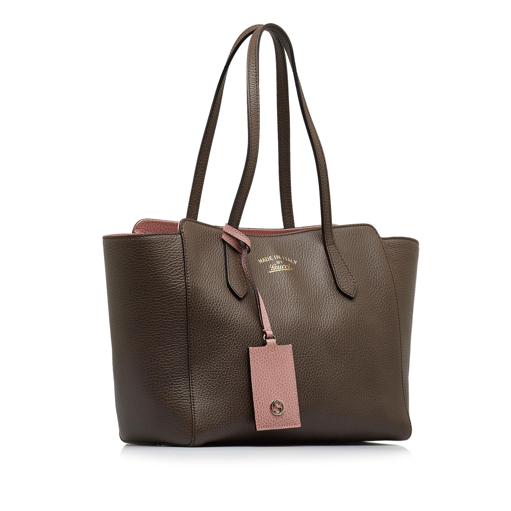 Gucci Swing SHG-QL9JGM Calf Brown Medium Tote Bag