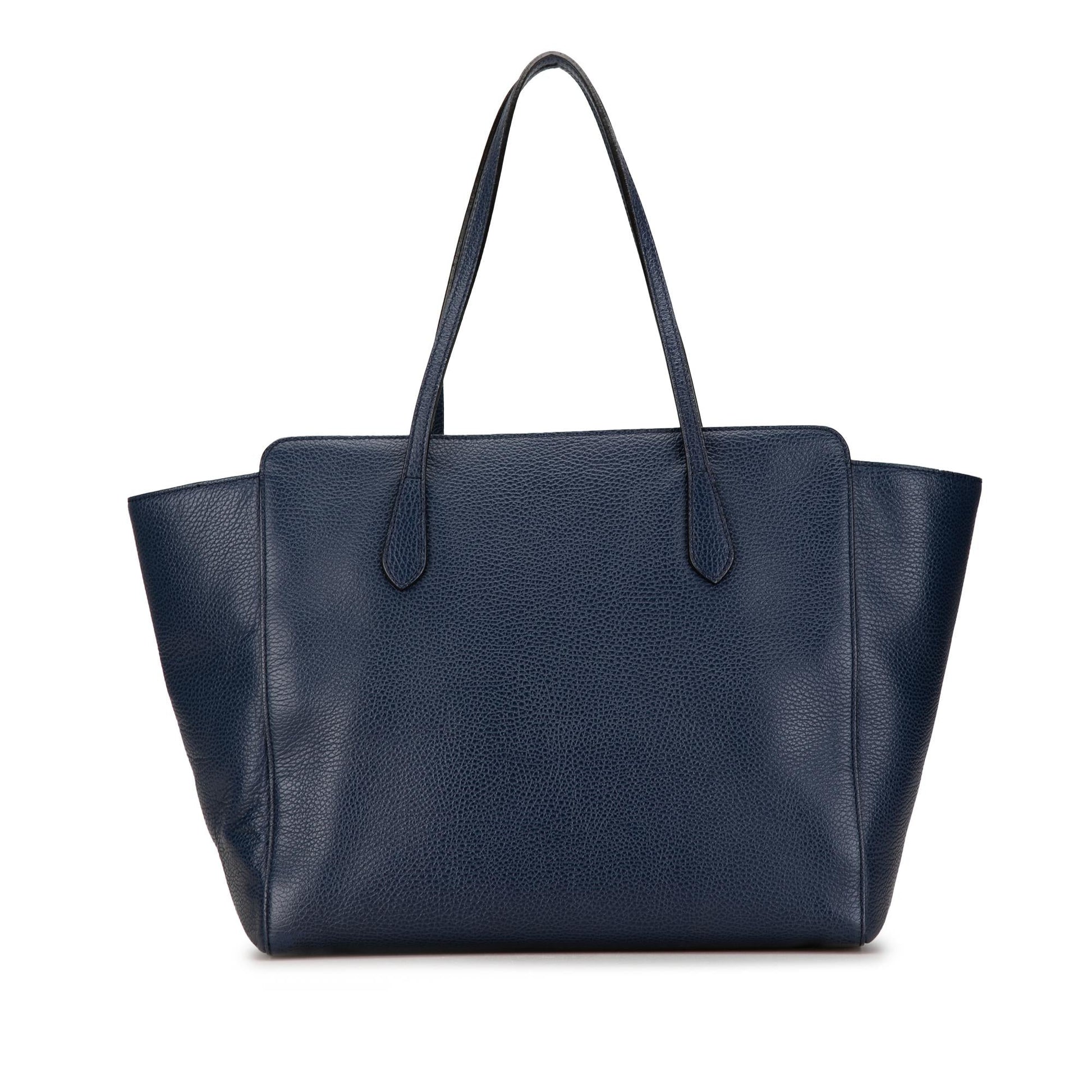 Gucci Swing SHG-O6tU1m Calf Blue Medium Tote Bag