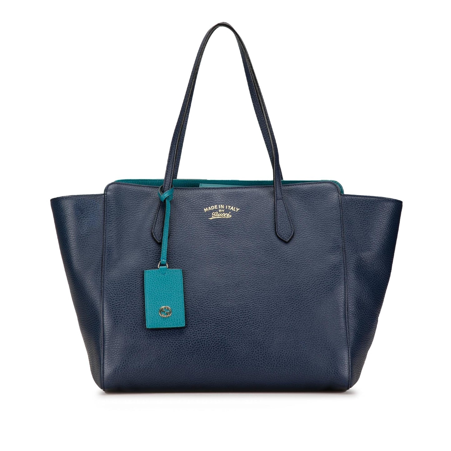 Gucci Swing SHG-O6tU1m Calf Blue Medium Tote Bag