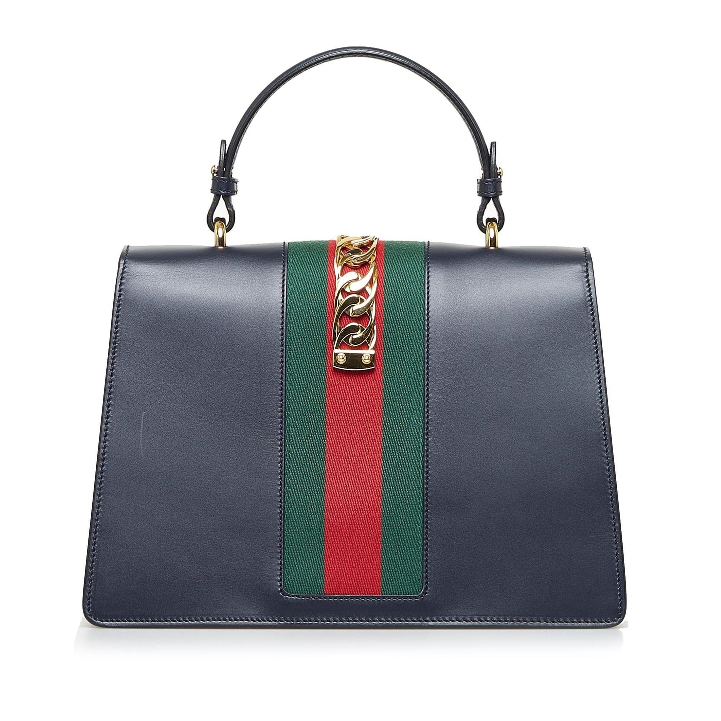 Gucci Sylvie SHG-xoqKeR Leather Calf Black Medium Satchel Bag