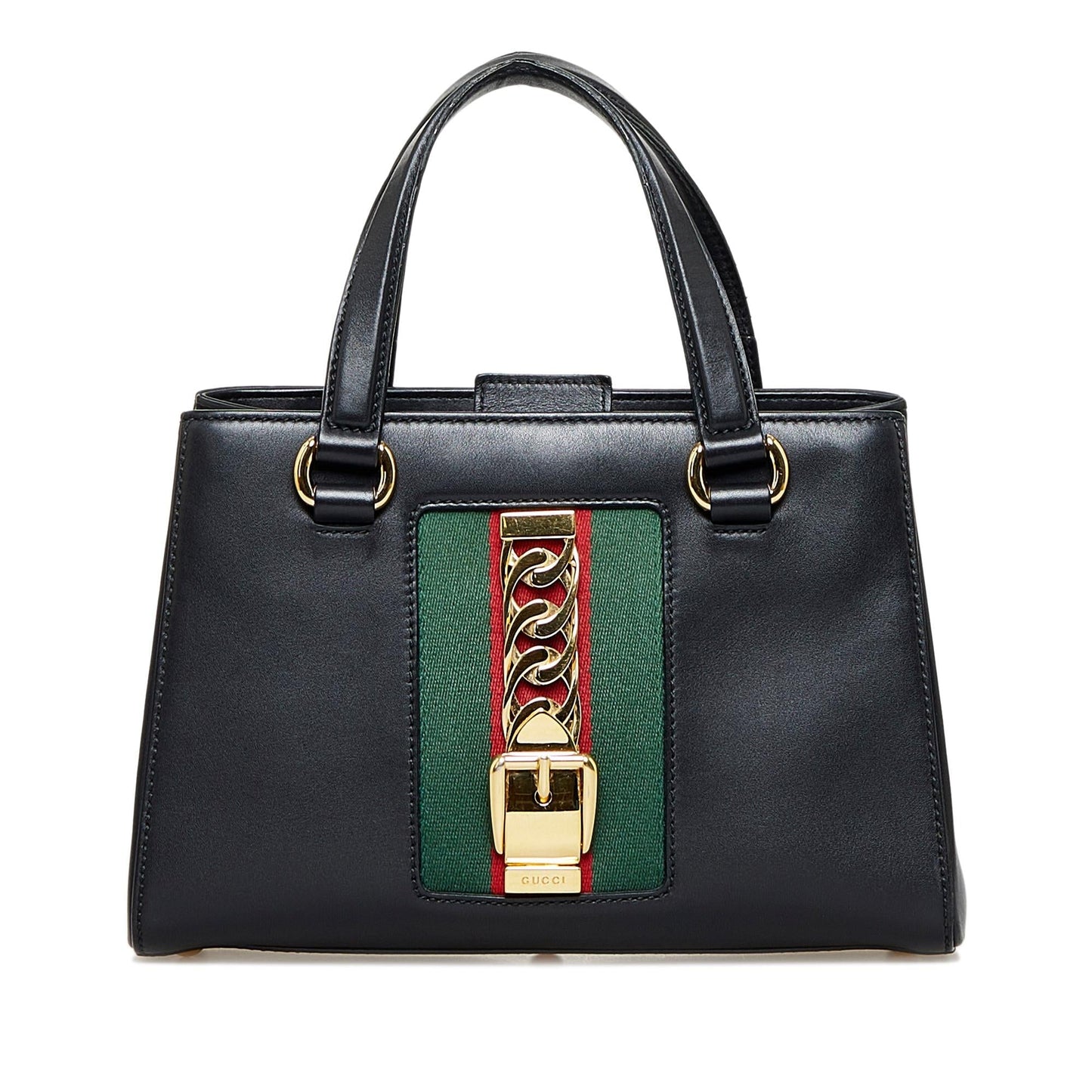 Gucci Sylvie SHG-hvyoSA Calf Black Medium Satchel Bag