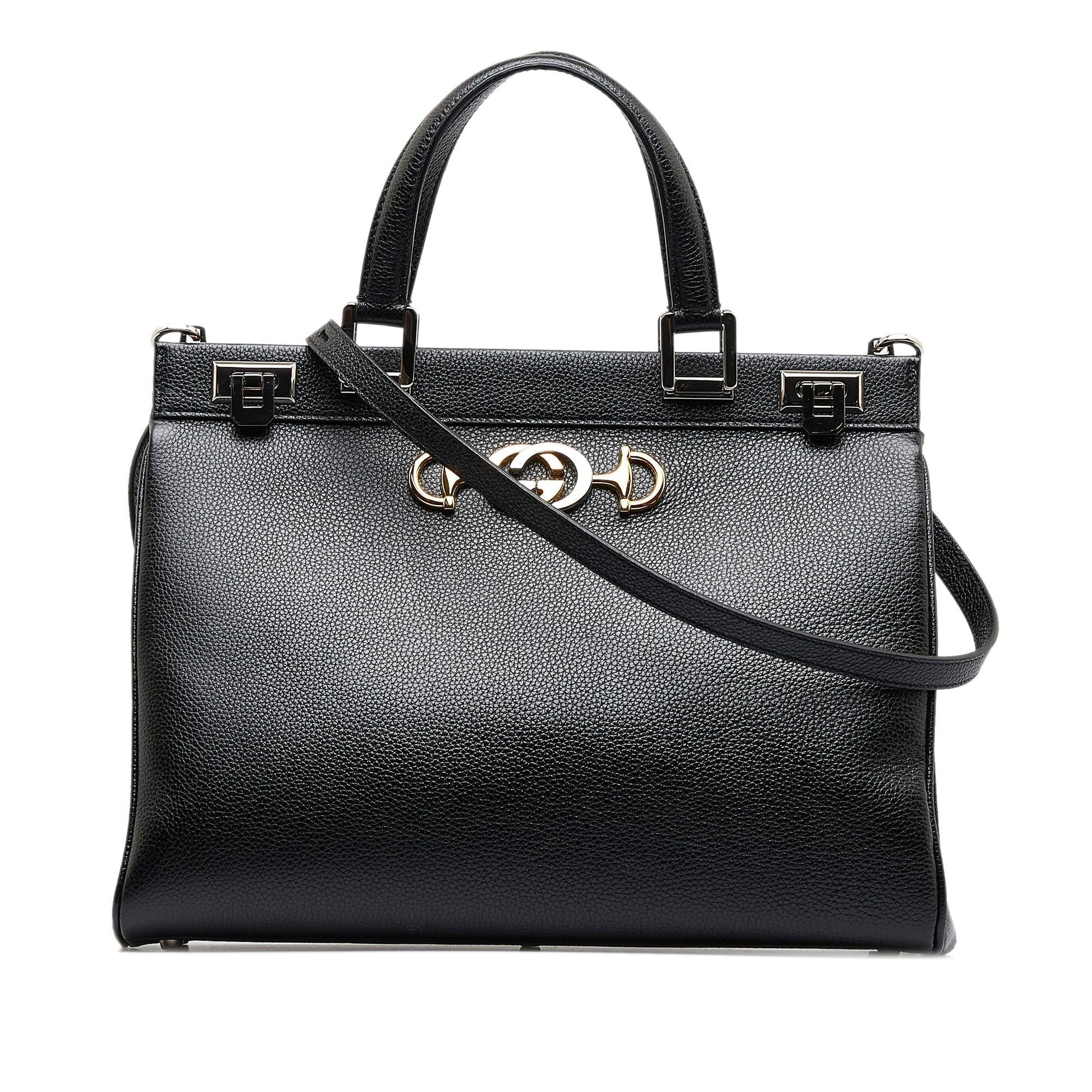 Gucci Zumi SHG-TJ2LXN Calf Black Medium Satchel Bag