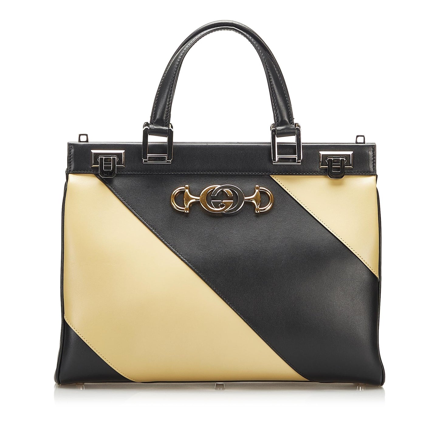 Gucci Zumi SHG Calf Black Medium Top Handle Satchel Bag