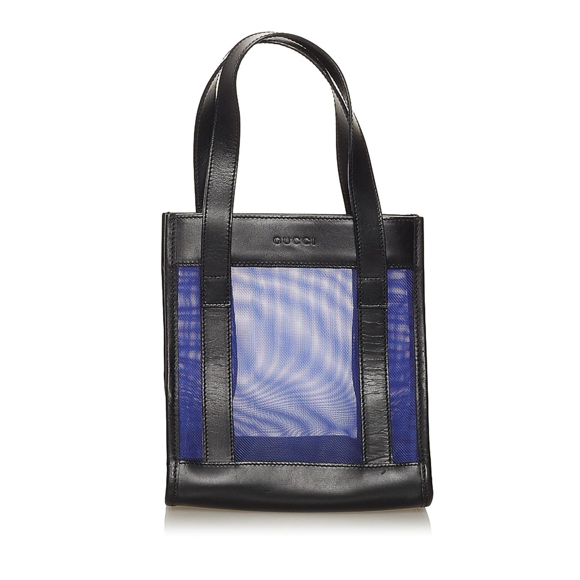 Gucci Mesh SHG Black Blue Satchel Bag