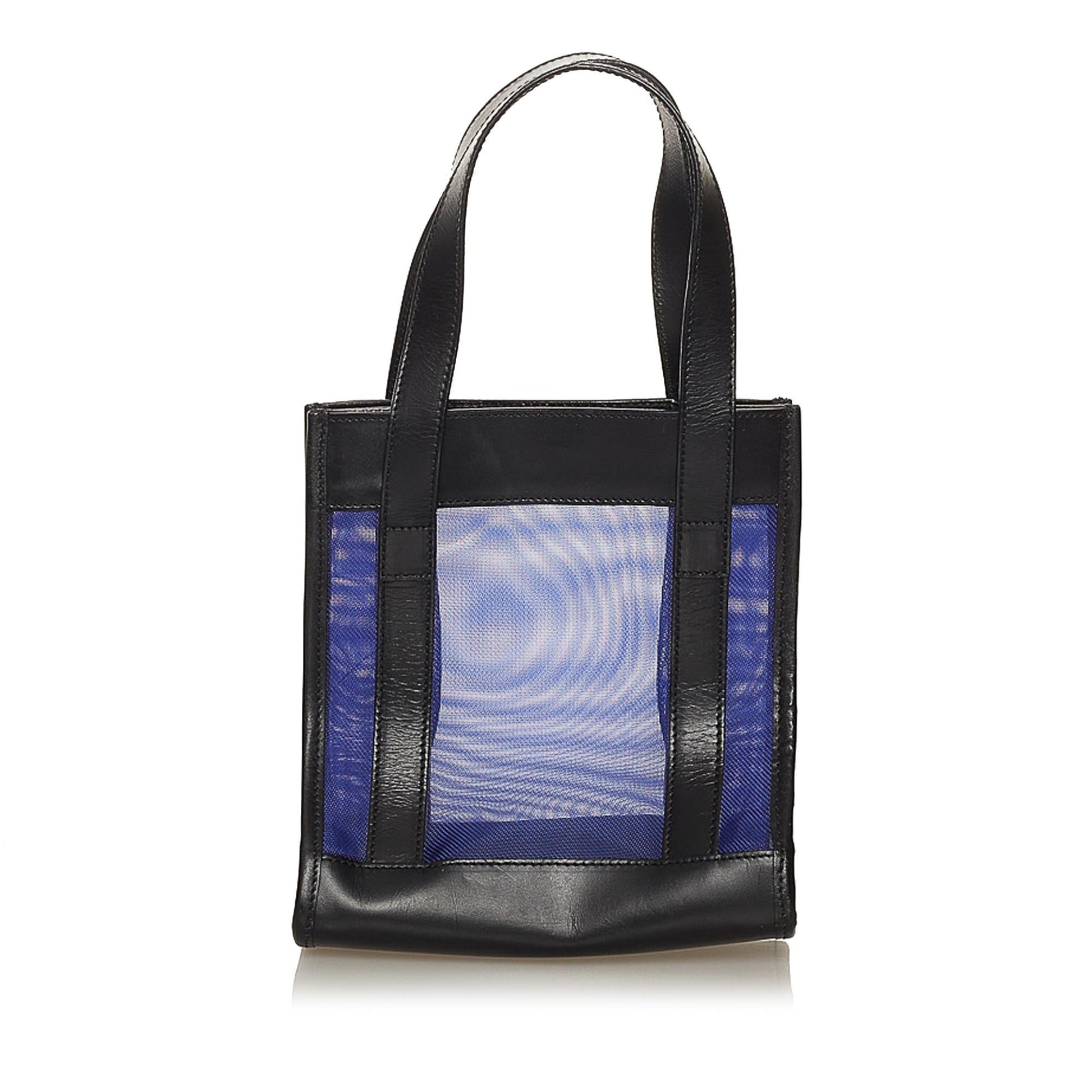 Gucci Mesh SHG Calf Black Blue Satchel Bag