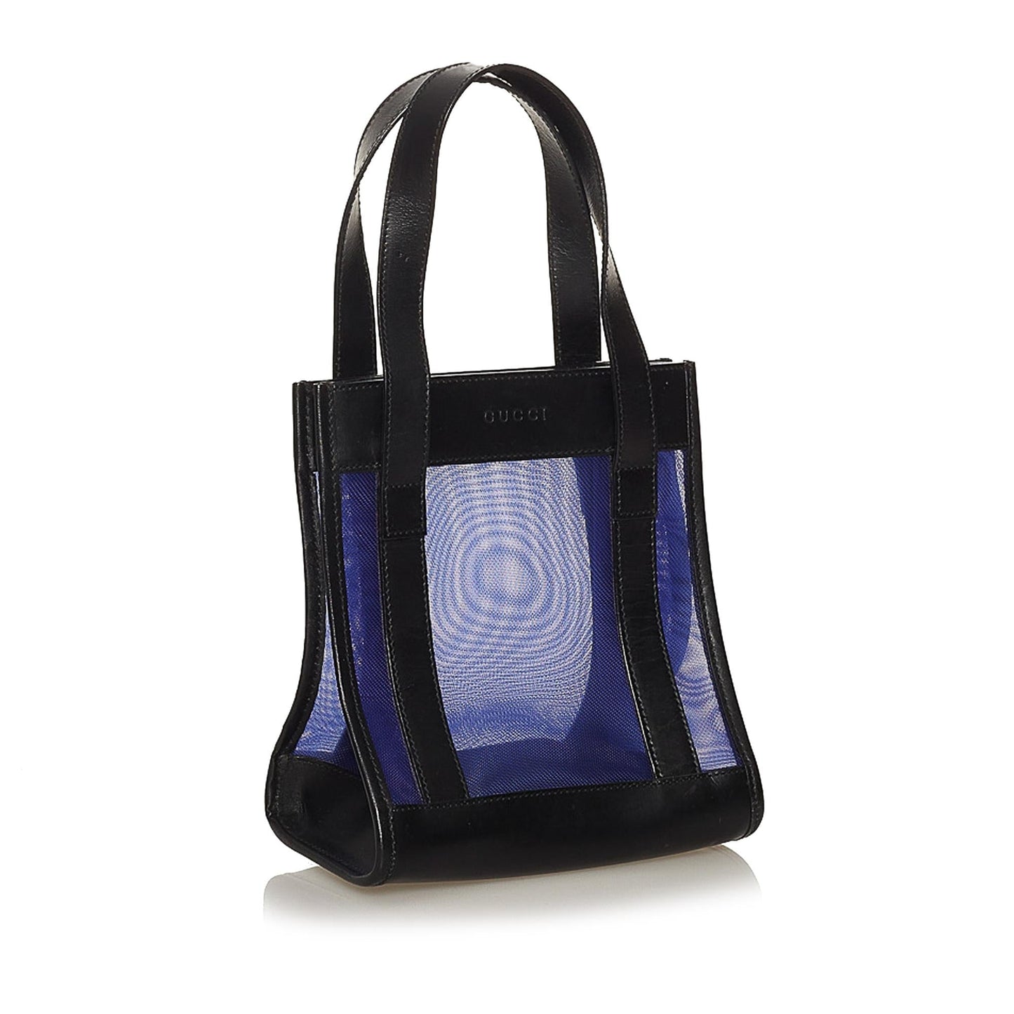 Gucci Mesh SHG Calf Black Blue Satchel Bag
