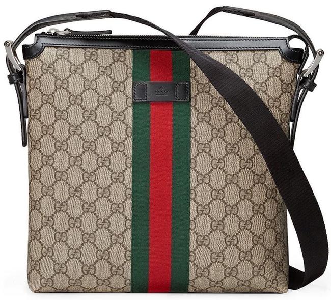 Gucci GG Supreme Web Flat Messenger Canvas Shoes