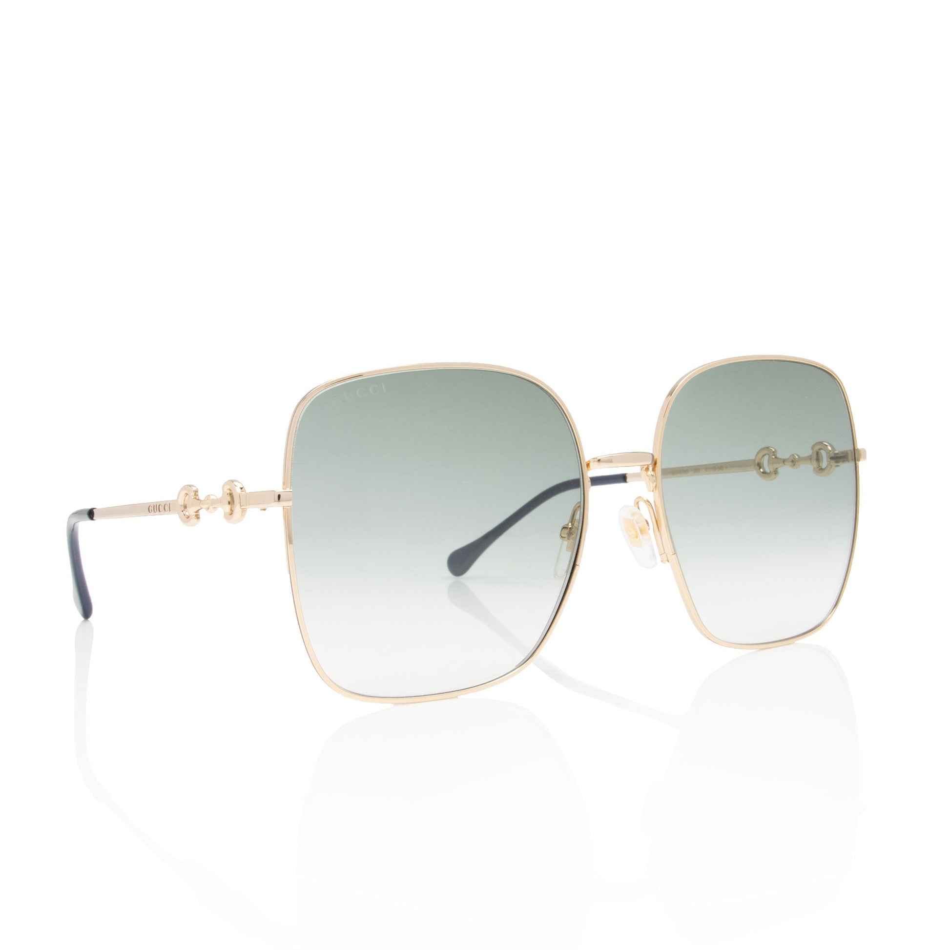Gucci Horsebit Oversize Square Sunglasses SHF-8FFvxU Gold Accessory