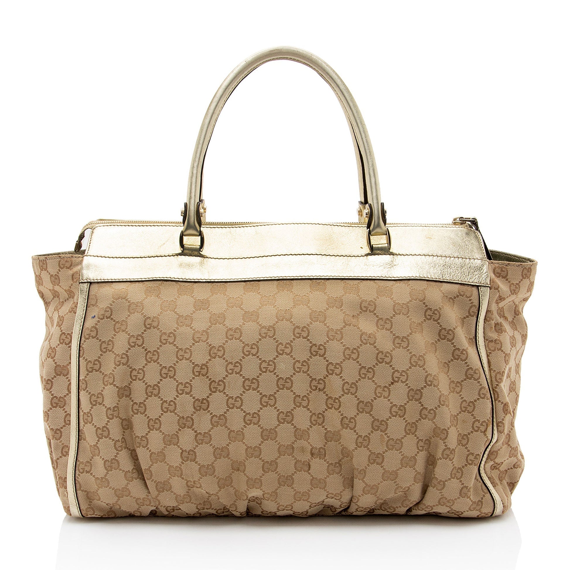 Gucci Metallic Abbey Ring Tote Canvas Jewelry