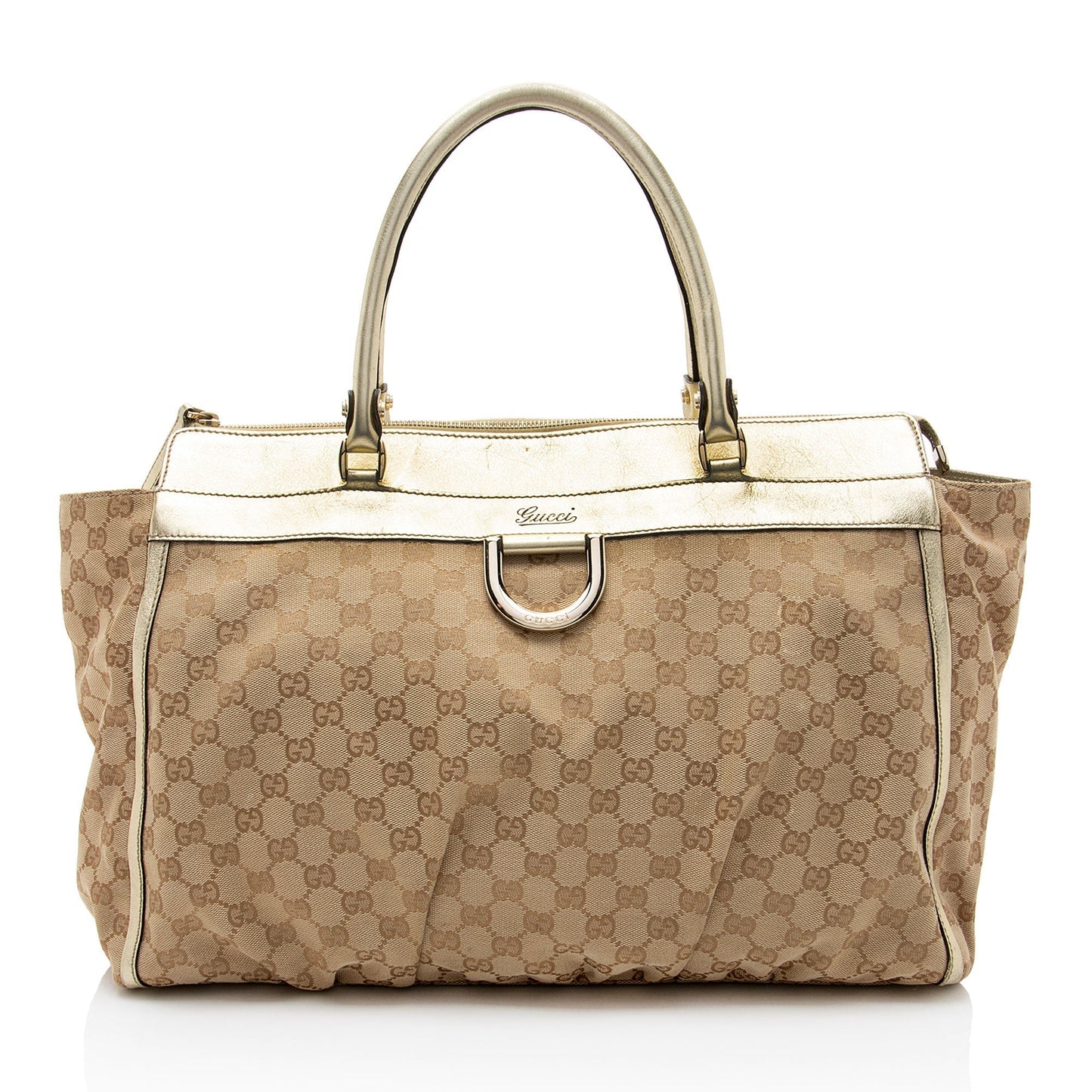 Gucci Metallic Abbey Ring Tote Canvas Jewelry