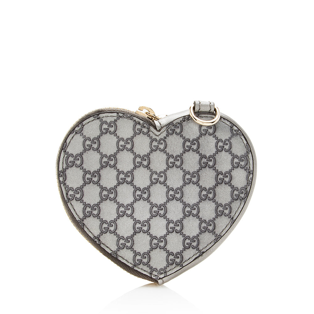 Gucci Metallic Guccissima Heart Coin Pouch (SHF-19887)