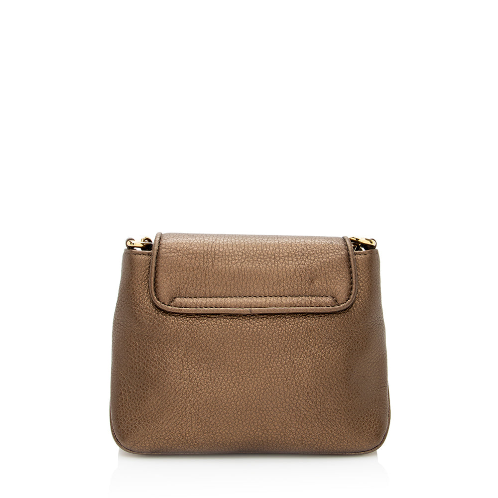 Gucci Metallic SHF Leather Brown Gold Small Crossbody Bag