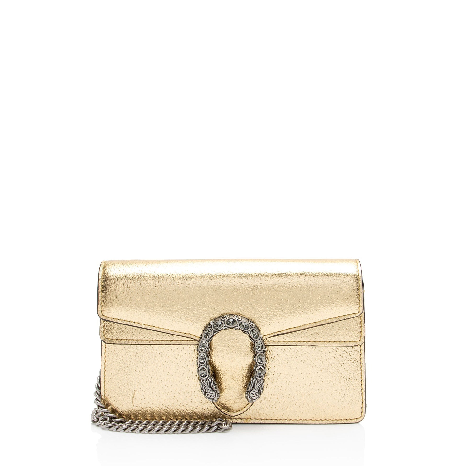 Gucci Metallic Dionysus Super Leather Gold Mini Crossbody Bag