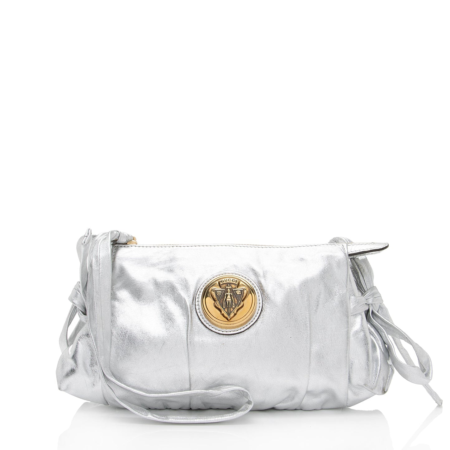 Gucci Metallic Hysteria SHF-hs8Ncf Leather Silver Small Clutch Bag