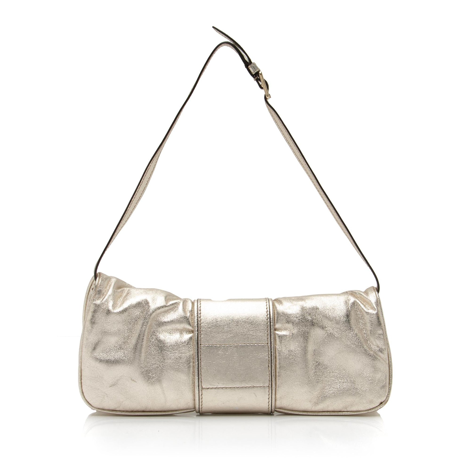 Gucci Metallic Papillon Hysteria SHF Leather Gold Clutch Bag