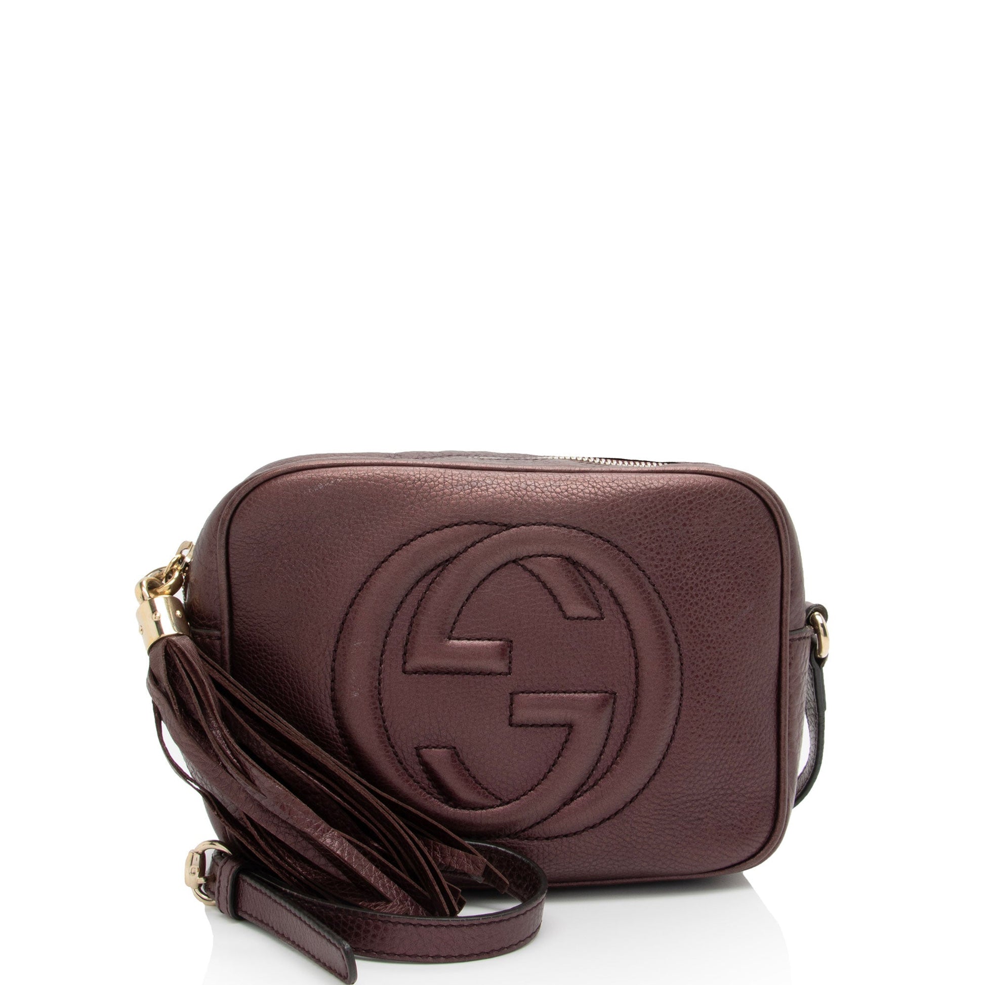Gucci Metallic Soho Disco SHF-ABYRP2 Leather Red Crossbody Bag