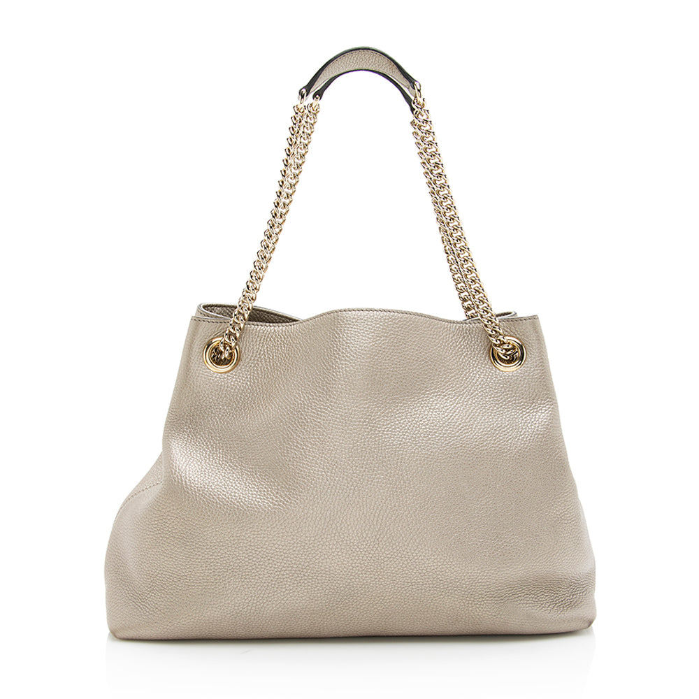 Gucci Metallic Soho SHF Leather Gold Medium Shoulder Bag