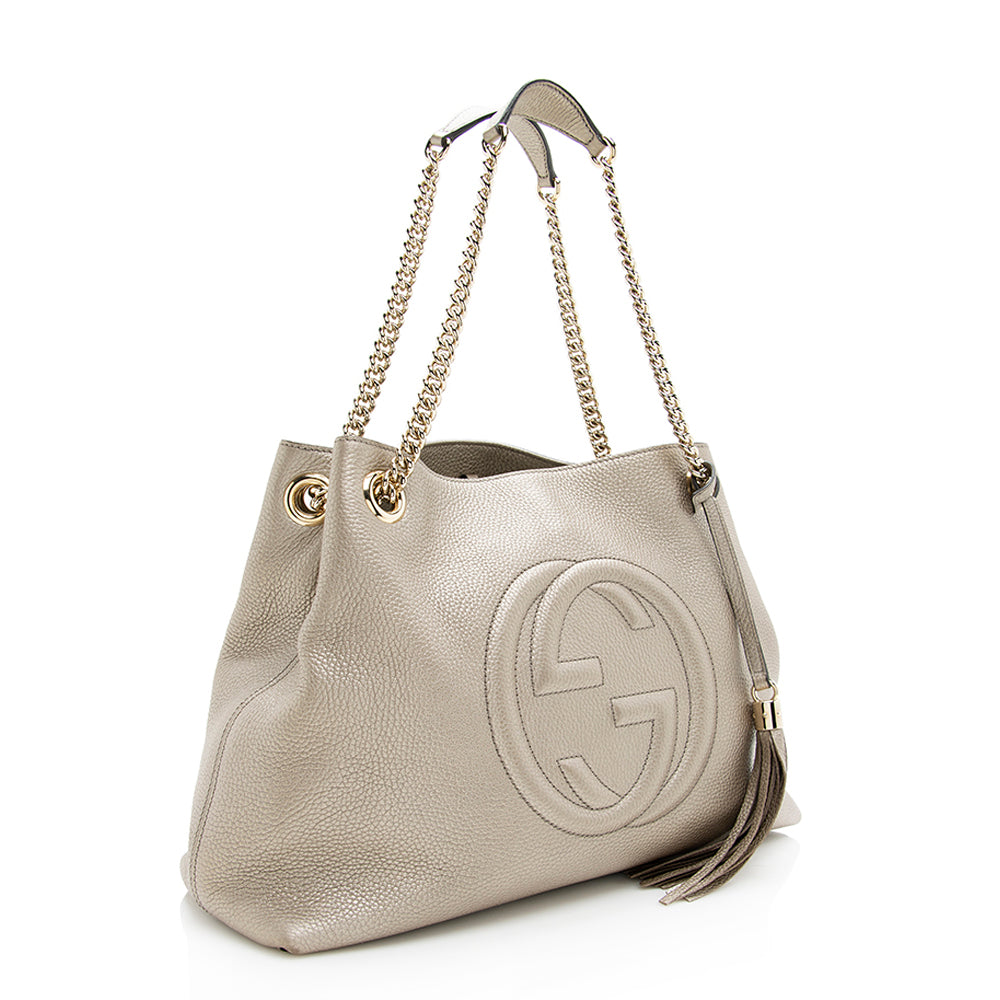 Gucci Metallic Soho SHF Leather Gold Medium Shoulder Bag