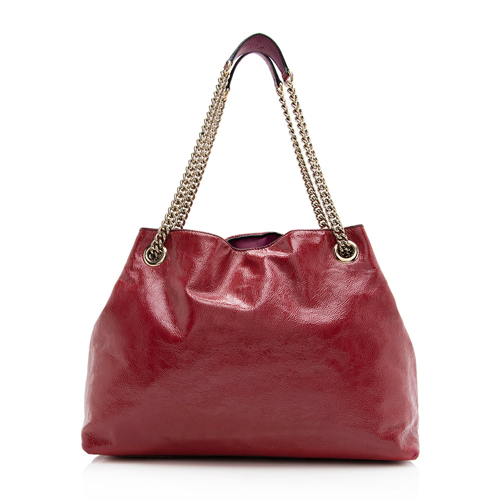 Gucci Soho SHF Leather Patent Pink Medium Shoulder Bag