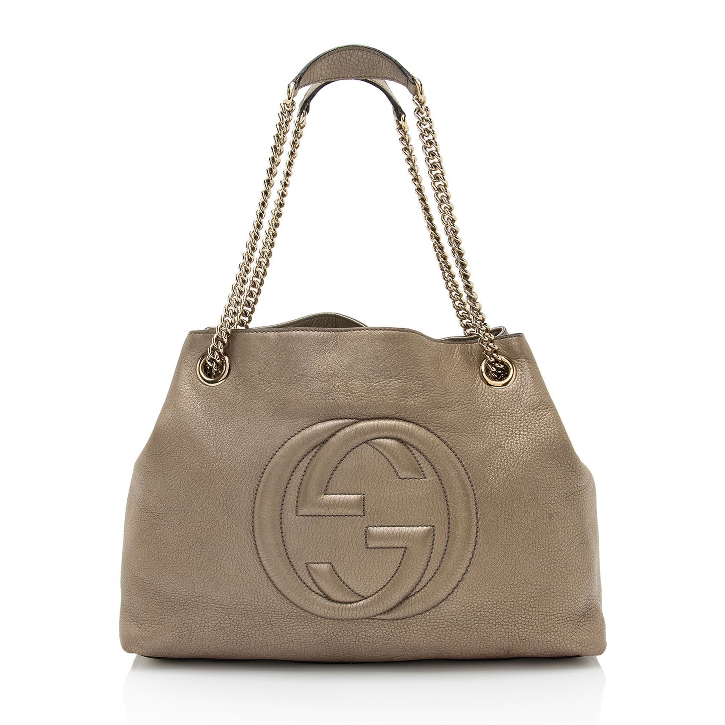 Gucci Metallic Soho Leather Gold Medium Shoulder Bag