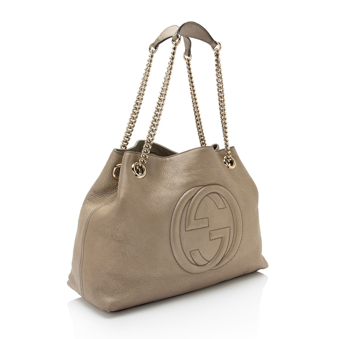 Gucci Metallic Soho Leather Gold Medium Shoulder Bag