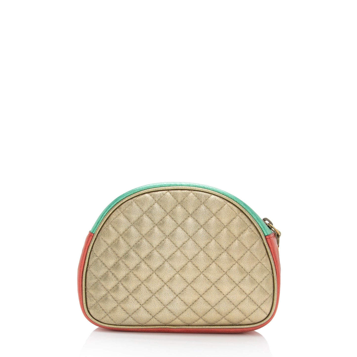 Gucci Metallic Trapuntata Leather Red Green Mini Crossbody Bag