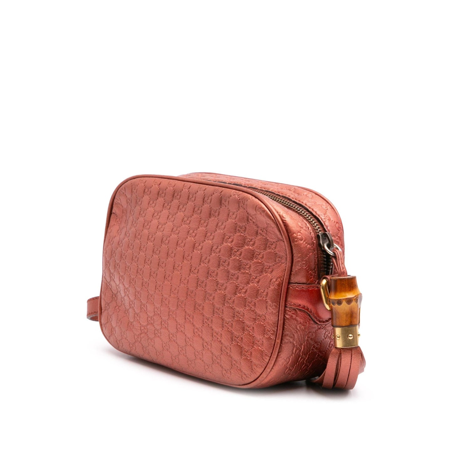 Gucci Metallic Microguccissima Sunshine Disco Camera Calf Orange Crossbody Bag