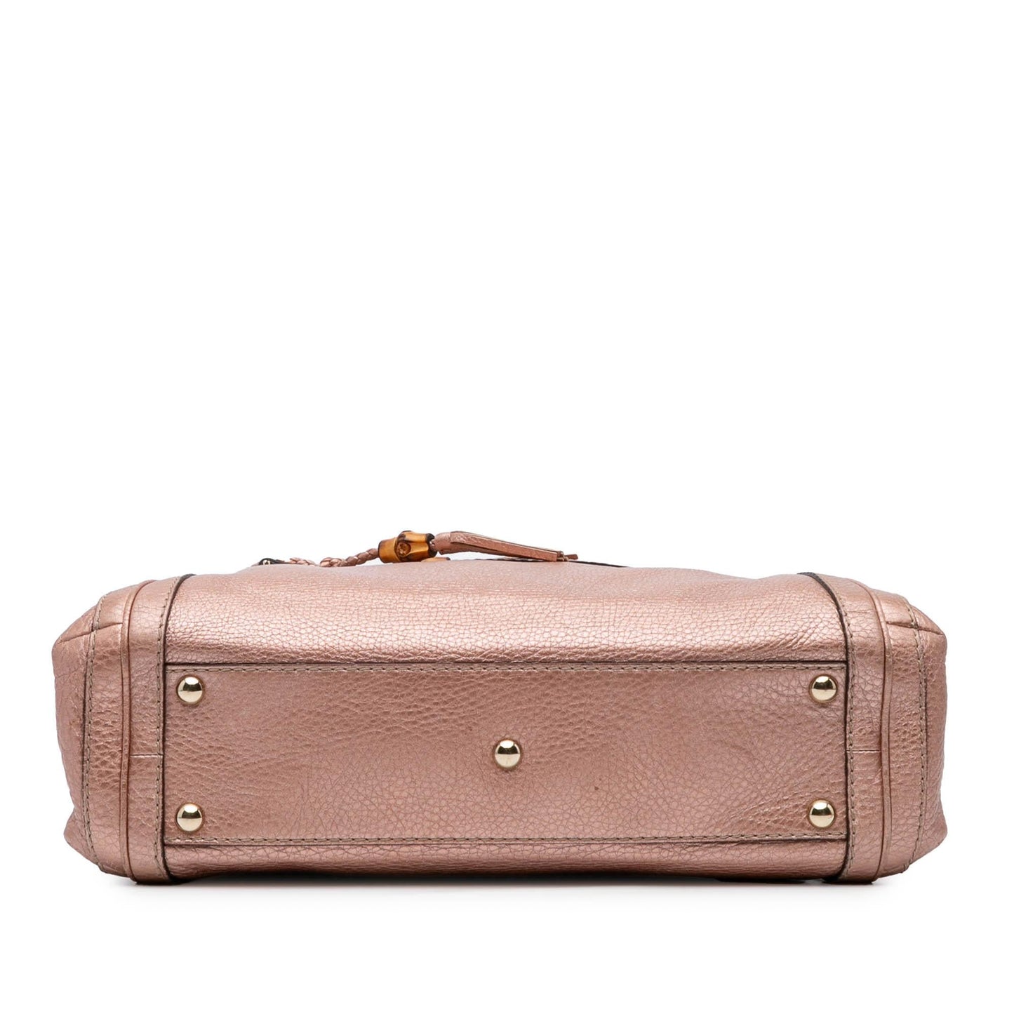 Gucci Metallic Pebbled Bella Calf Calfskin Pink Satchel Bag Bella Satchel