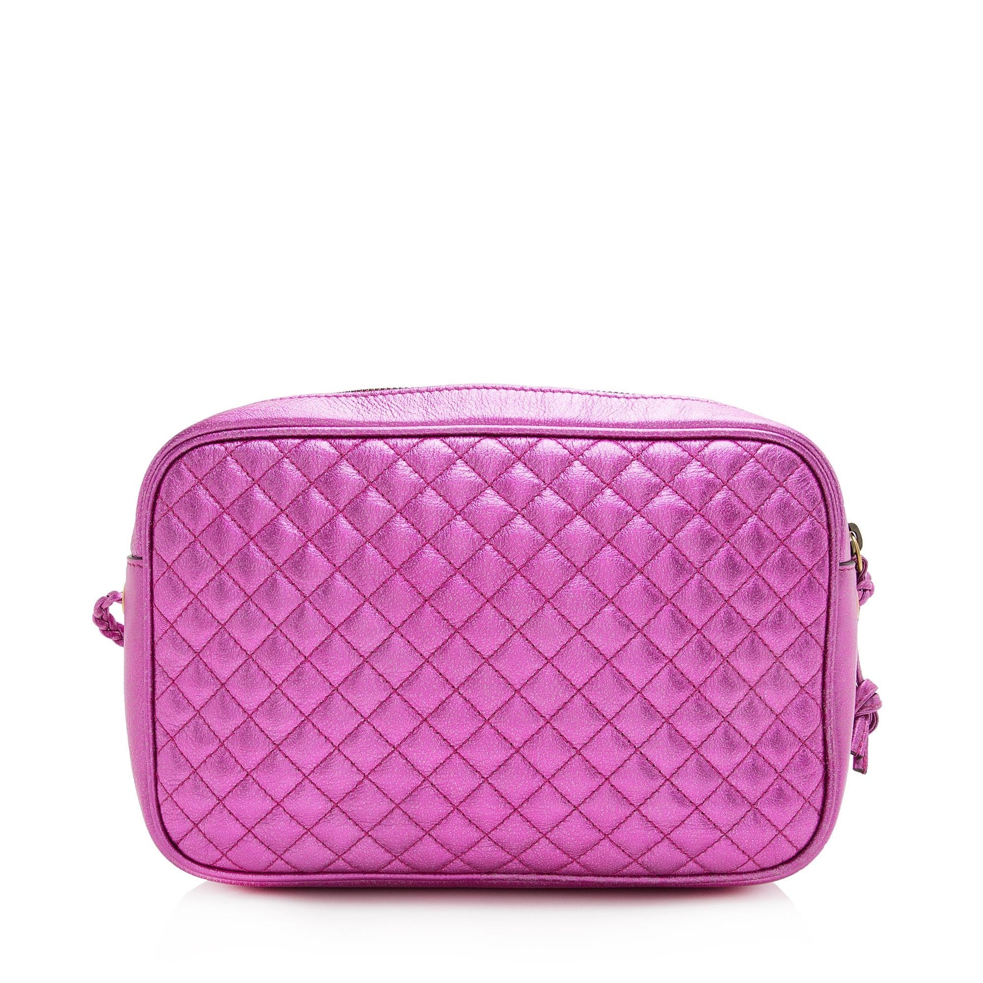 Gucci Metallic Trapuntata Quilted Leather Pink Small Crossbody Bag