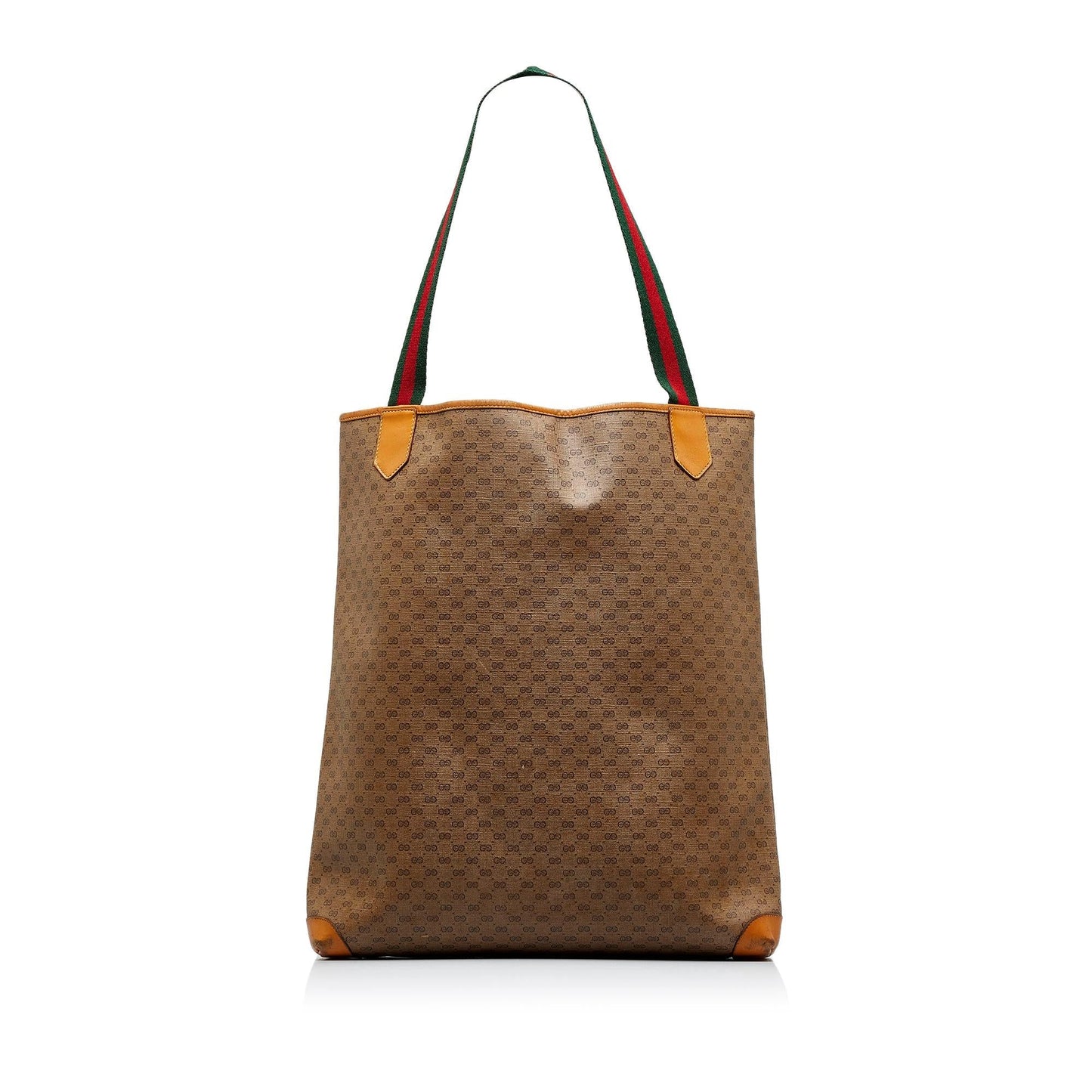 Gucci Micro GG Supreme Web SHG-wTF3Xd Canvas Calf Brown Tote Bag
