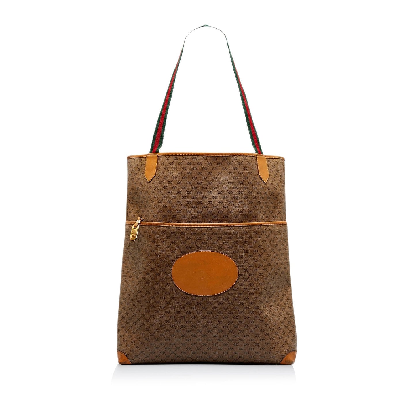 Gucci Micro GG Supreme Web SHG-wTF3Xd Canvas Calf Brown Tote Bag