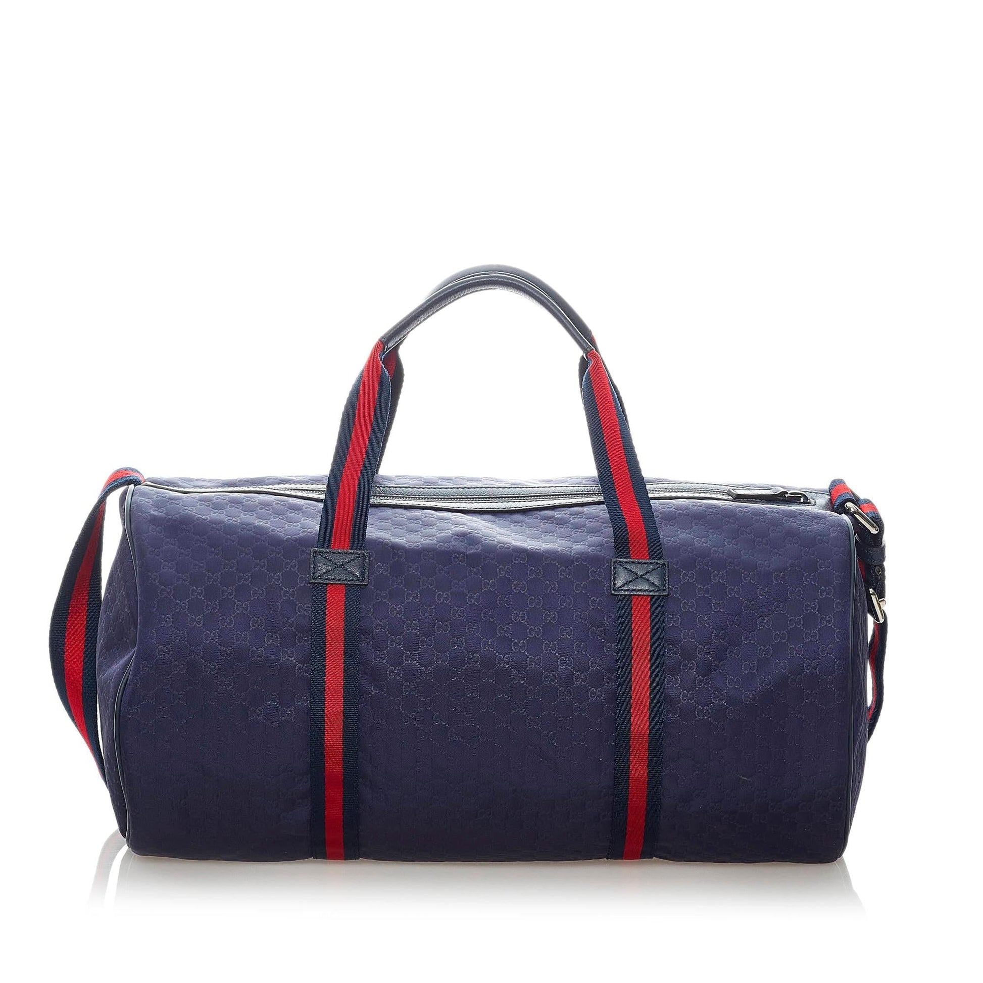 Gucci Micro GG Web Boston SHG Canvas Black Satchel Bag