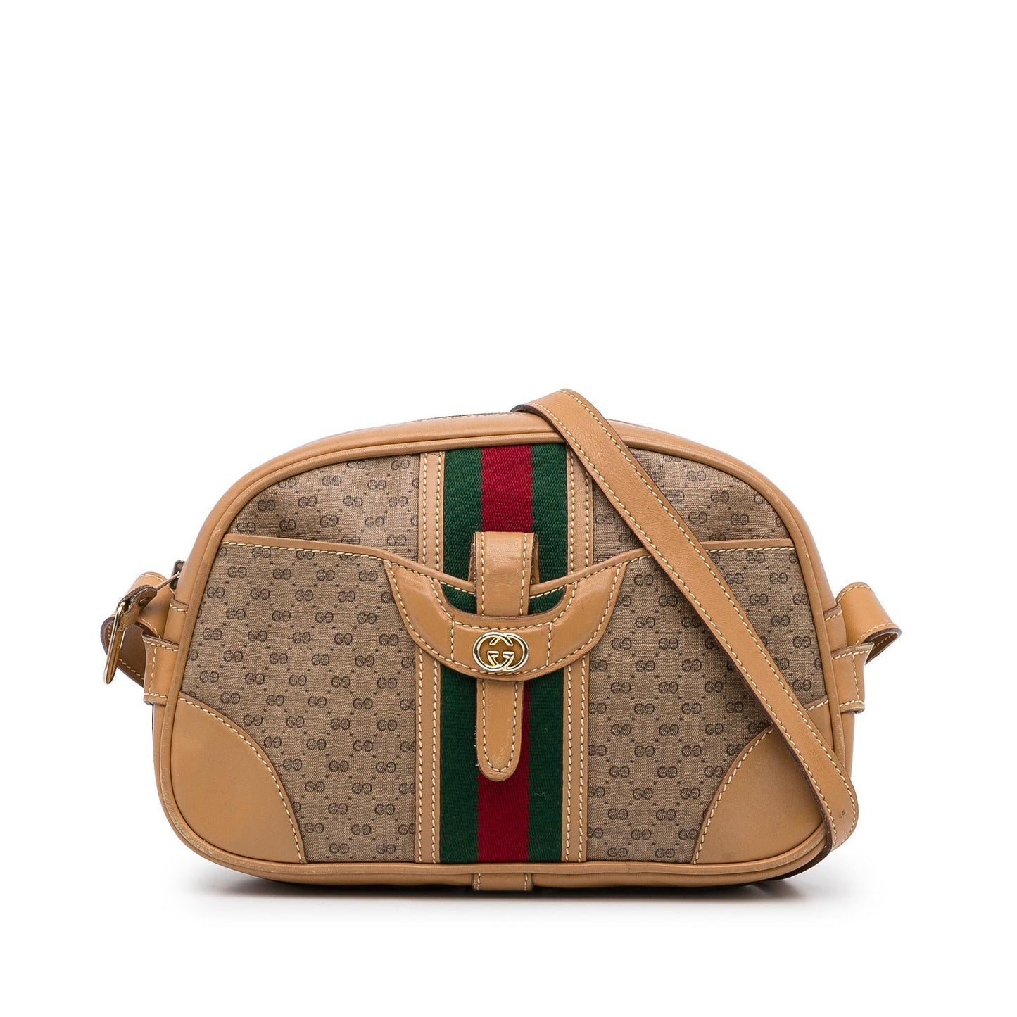 Gucci Micro GG Web SHG-o9I32p Calf Brown Crossbody Bag